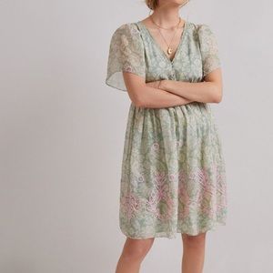 Anthropologie trellis embroidered mini dress